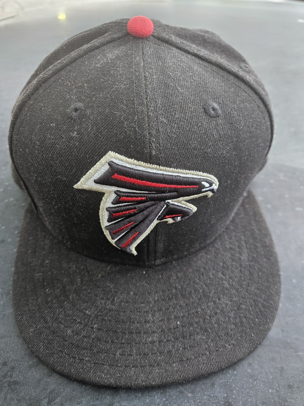 Authentic NFL New Era Black and Red Atlanta Falcons Fitted Hat